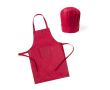 Set tablier et toque de cuisine en non-tissé pour enfants couleur rouge