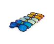 Lunettes de soleil avec monture bicolore et verres effet miroir couleur bleu