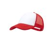 Casquette trucker en polyester 5 panneaux avec fermeture ajustable couleur rouge