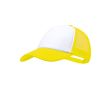 Casquette trucker en polyester 5 panneaux avec fermeture ajustable couleur jaune