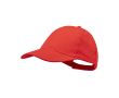 Casquette 6 panneaux en coton peigné avec fermeture velcro couleur rouge