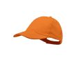 Casquette 6 panneaux en coton peigné avec fermeture velcro couleur orange