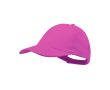Casquette 6 panneaux en coton peigné avec fermeture velcro couleur fuchsia