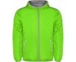 Coupe-vent avec capuche et poche arrière 60 g/m² Roly Direct Angelo couleur vert fluorescent