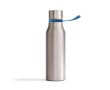 Gourde isotherme en inox avec couvercle anti-goutte et anse 450ml couleur bleu