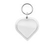 Porte-clés en plastique avec anneau métallique en forme de cœur couleur transparent