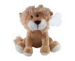 Peluche en forme de lion assis avec étiquette personnalisable couleur marron
