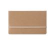 Porte-mémos en carton avec fermeture élastique et poche pour cartes couleur marron