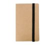 Porte-mémos en carton avec fermeture élastique et poche pour cartes couleur marron clair