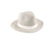 Chapeau de paille blanc à large bord avec ruban coloré couleur naturel