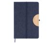 Carnet éco, couverture en RPET, support téléphone, feuilles lisses A5 couleur bleu