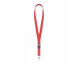 Tour de cou impression intégrale en polyester avec mousqueton ou clip couleur rouge