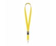 Tour de cou impression intégrale en polyester avec mousqueton ou clip couleur jaune