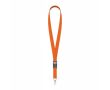Tour de cou impression intégrale en polyester avec mousqueton ou clip couleur orange