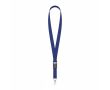 Tour de cou impression intégrale en polyester avec mousqueton ou clip couleur bleu roi