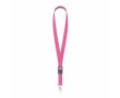Tour de cou impression intégrale en polyester avec mousqueton ou clip couleur fuchsia