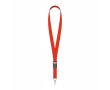 Tour de cou impression intégrale en polyester avec mousqueton ou clip couleur rouge foncé