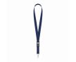 Tour de cou impression intégrale en polyester avec mousqueton ou clip couleur bleu ultramarine