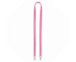 Tour de cou impression intégrale en polyester avec deux mousquetons couleur fuchsia
