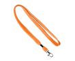 Tour de cou impression intégrale en polyester avec clip et mousqueton couleur orange