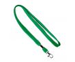 Tour de cou impression intégrale en polyester avec clip et mousqueton couleur vert bouteille