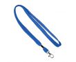 Tour de cou impression intégrale en polyester avec clip et mousqueton couleur bleu roi