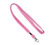 Tour de cou impression intégrale en polyester avec clip et mousqueton couleur fuchsia