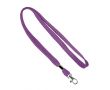 Tour de cou impression intégrale en polyester avec clip et mousqueton couleur mauve