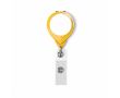 Porte-badge rétractable rond impression intégrale ⌀2.5 couleur jaune