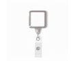 Porte-badge rétractable carré impression intégrale couleur gris
