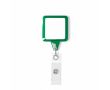 Porte-badge rétractable carré impression intégrale couleur vert bouteille