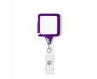 Porte-badge rétractable carré impression intégrale couleur violet