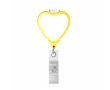 Porte-badge rétractable impression intégrale en forme de cœur couleur jaune