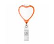 Porte-badge rétractable impression intégrale en forme de cœur couleur orange