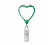 Porte-badge rétractable impression intégrale en forme de cœur couleur vert bouteille