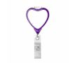 Porte-badge rétractable impression intégrale en forme de cœur couleur violet