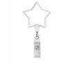 Porte-badge rétractable impression intégrale en forme d’étoile couleur blanc