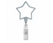 Porte-badge rétractable impression intégrale en forme d’étoile couleur gris
