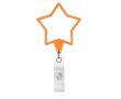 Porte-badge rétractable impression intégrale en forme d’étoile couleur orange