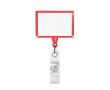 Porte-badge rétractable impression intégrale de forme rectangulaire couleur rouge