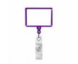 Porte-badge rétractable impression intégrale de forme rectangulaire couleur violet