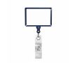 Porte-badge rétractable impression intégrale de forme rectangulaire couleur bleu marine