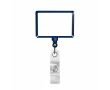 Porte-badge rétractable impression intégrale de forme rectangulaire couleur bleu ultramarine