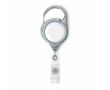 Porte-badge rétractable impression intégrale avec mousqueton et clip couleur gris