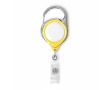 Porte-badge rétractable impression intégrale avec mousqueton et clip couleur jaune