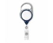 Porte-badge rétractable impression intégrale avec mousqueton et clip couleur bleu ultramarine