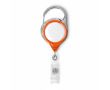 Porte-badge rétractable rond impression intégrale avec mousqueton couleur orange