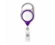 Porte-badge rétractable rond impression intégrale avec mousqueton couleur violet