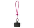 Dragonne courte pour téléphone impression intégrale avec nœud couleur fuchsia