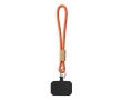 Dragonne courte pour téléphone impression intégrale et partie bambou couleur orange